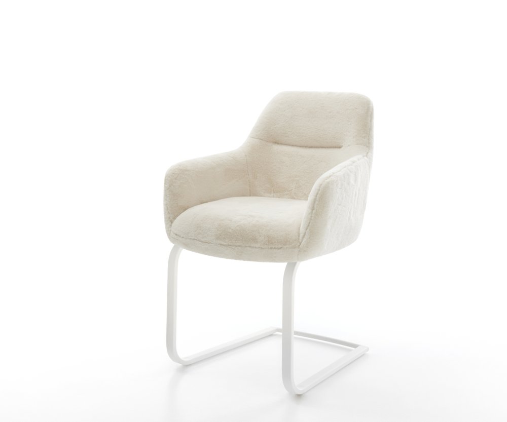 Konzolová jedálenská stolička Pejo-Flex plyšový manšester krémovo