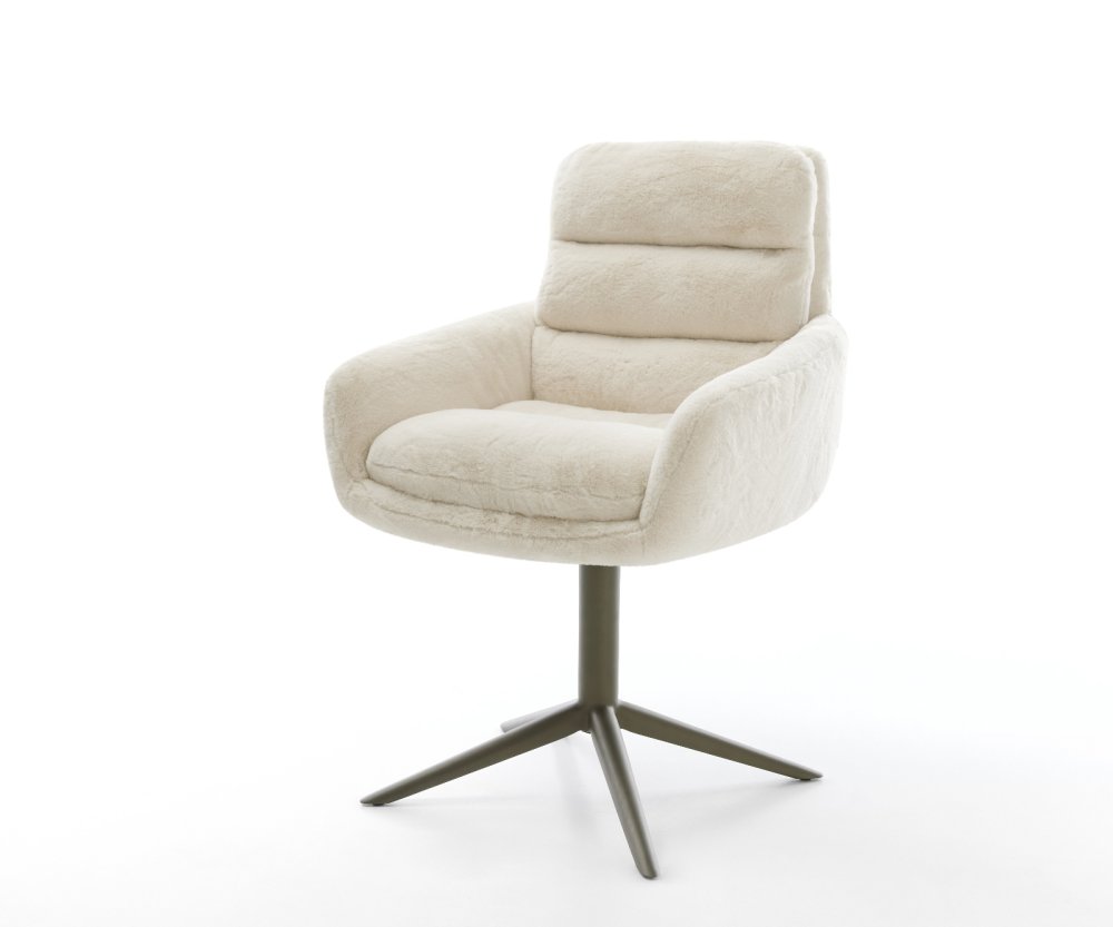 Jedálenská stolička Abelia-Flex s opierkami plyšový manšester krémovo