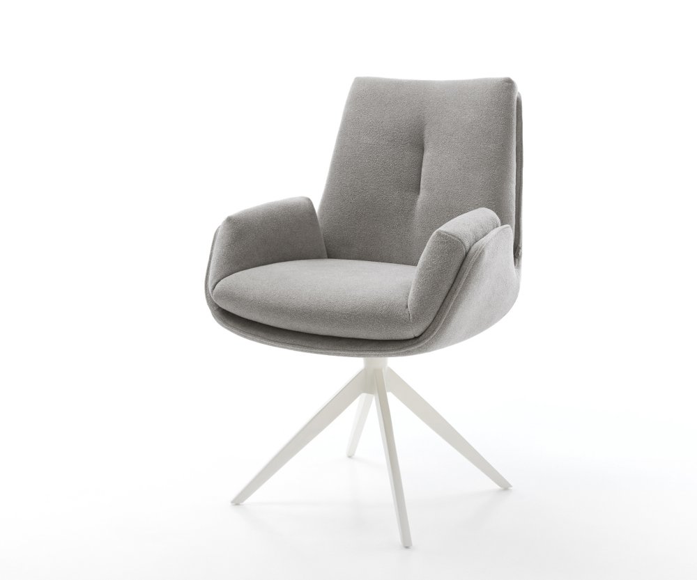 Jedálenská stolička Clea-Flex texturovaná látka mäkký sivá krížová