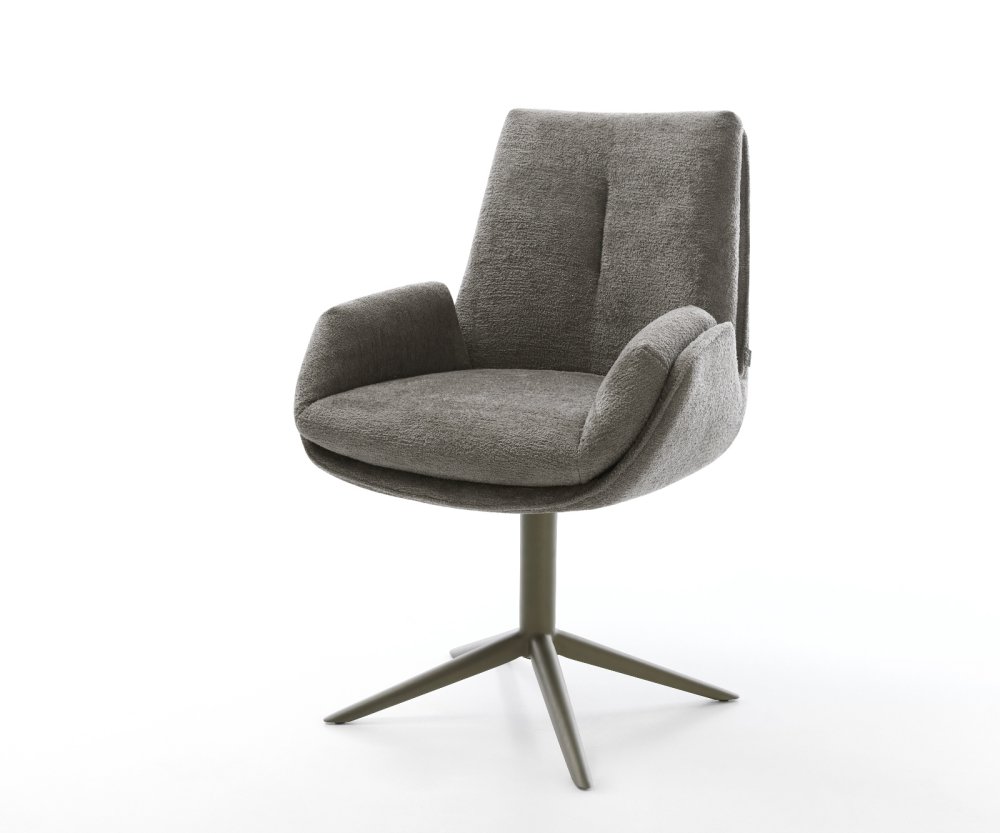 Jedálenská stolička Clea-Flex bouclé mäkký tmavobéžová podstava