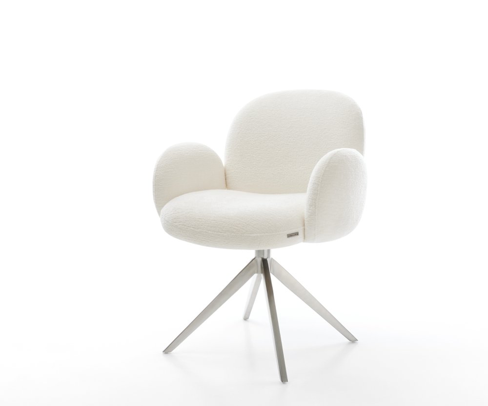 Jedálenská stolička Nube-Flex s opierkami bouclé mäkký béžová krížová