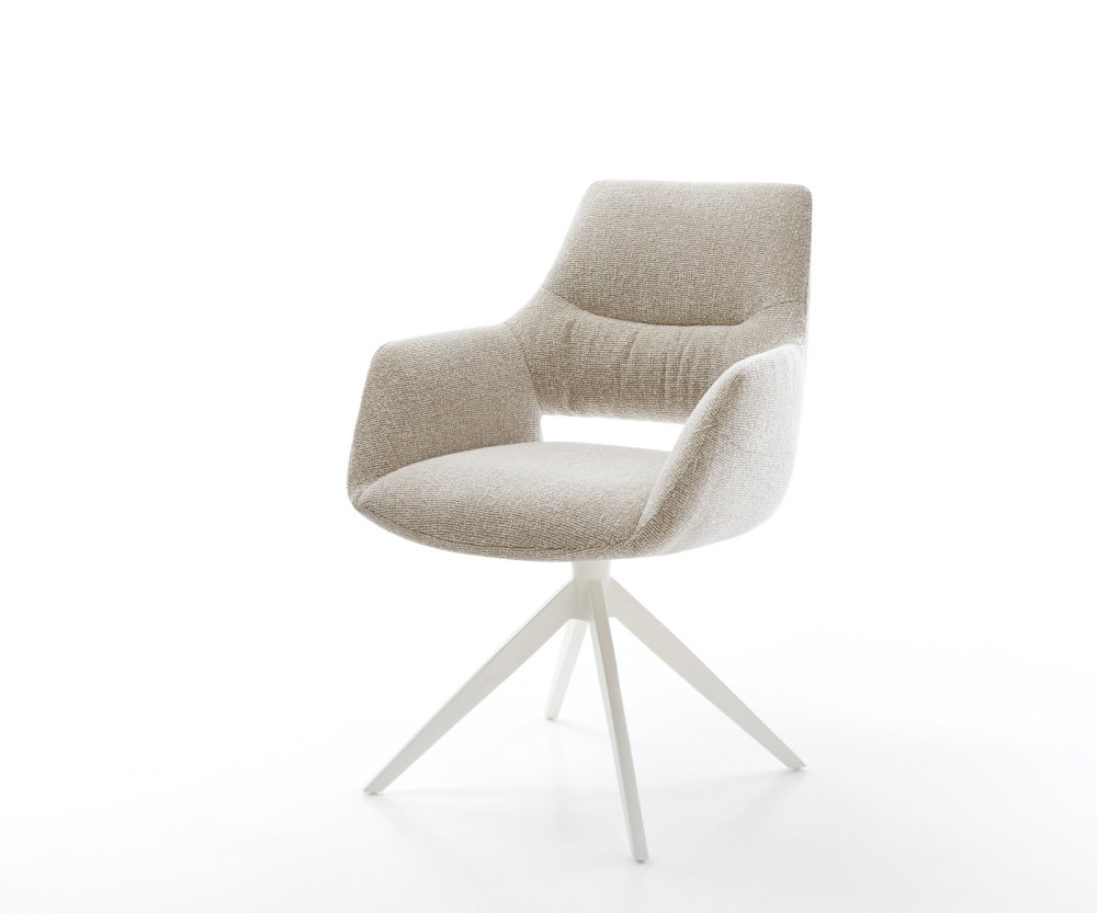 Jedálenská stolička Yago-Flex s opierkami tkanina mäkká béžová krížová