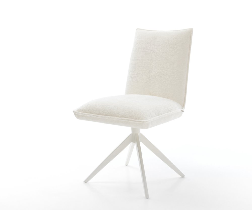 Jedálenská stolička Lelio-Flex bouclé mäkký béžová krížová podstava