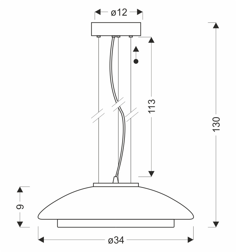 Lampa wisząca Ombre 34 szklana klosz bursztynowy biały pojedyncza GX53