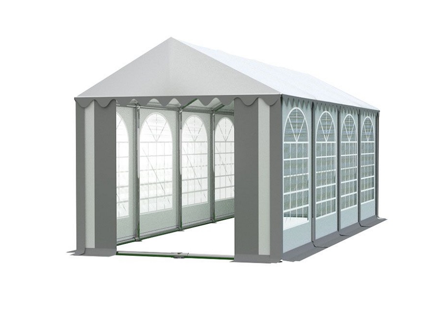 Zahradní párty stan 4x8m PROFI Bílá / šedá