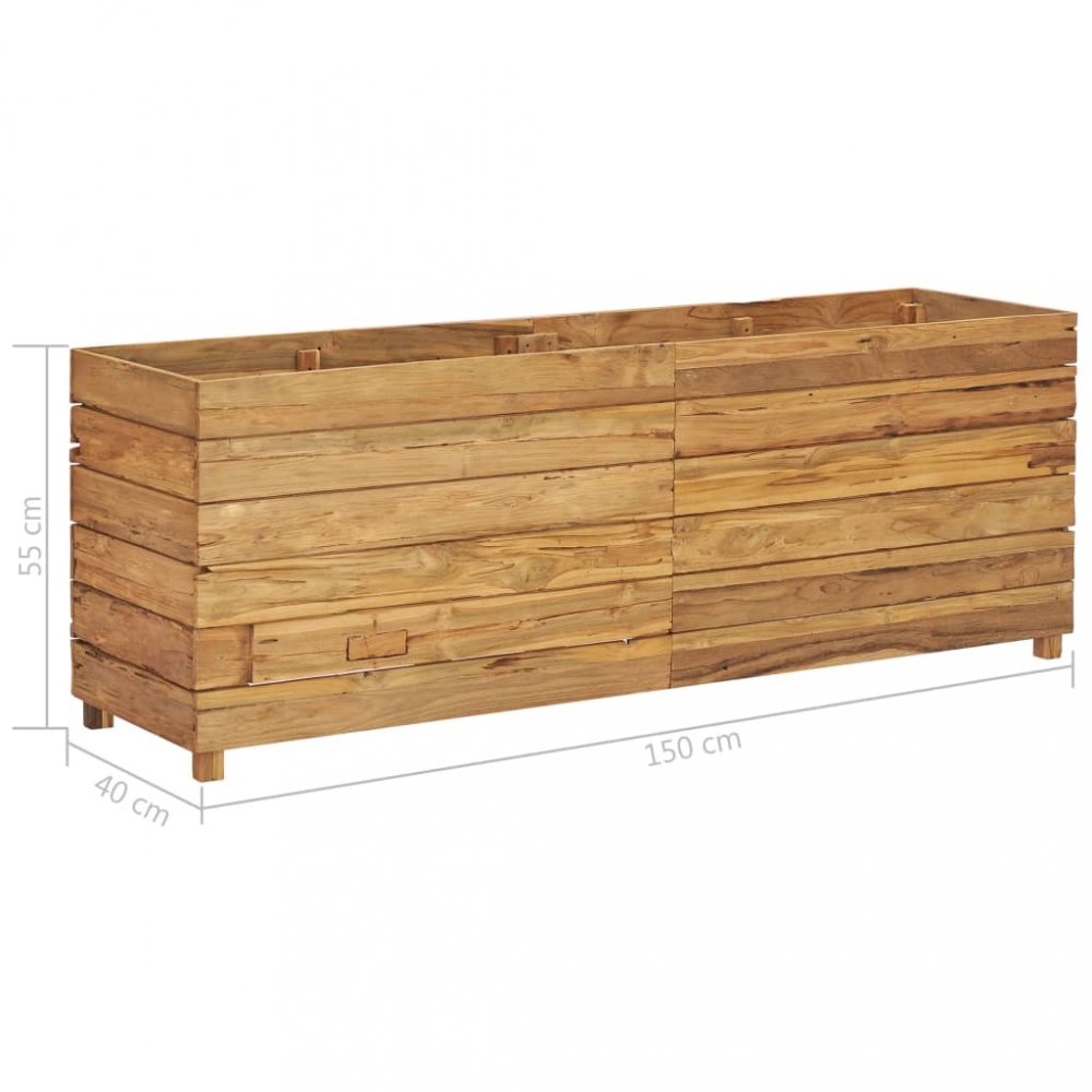 Zahradní truhlík teakové dřevo Dekorhome 150x40x55 cm