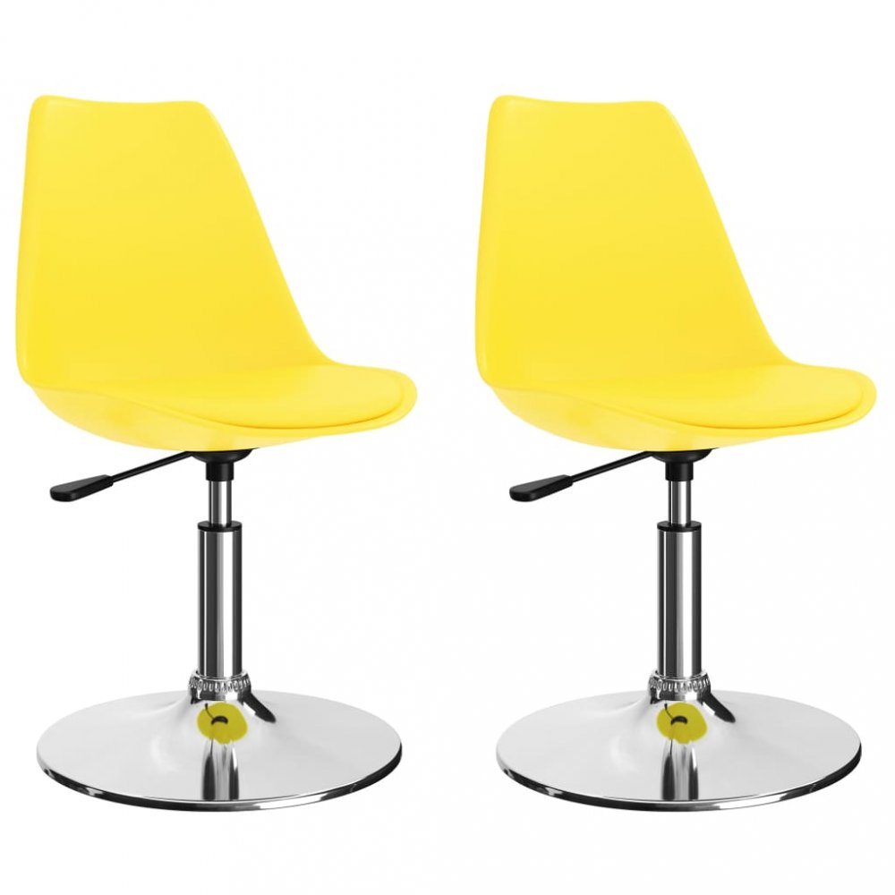 Otočné jídelní židle 2 ks umělá kůže / kov Dekorhome Žlutá
