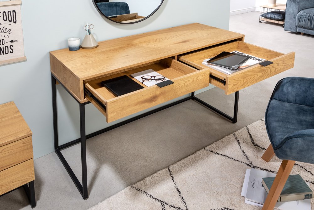 Psací stůl se šuplíky LITAI Dekorhome Bílá Obrázek