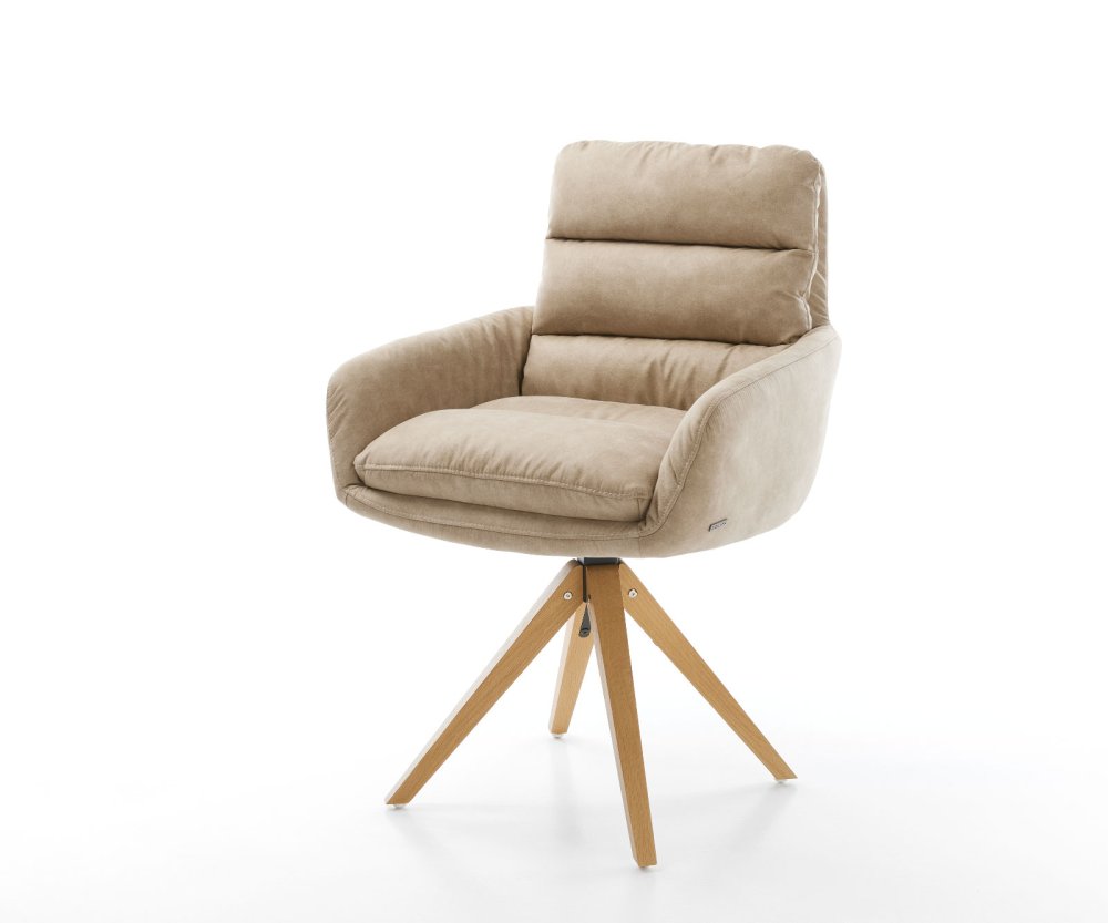 Abelia-Flex otočná stolička s podrúčkami béžová vintage mikrovlákno