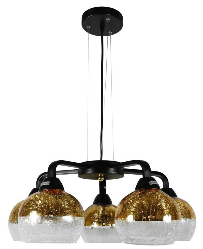 Čierno-zlatá závesná lampa 5 Cromina