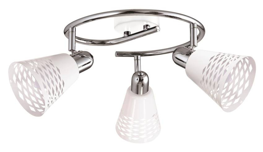 Špirálová stropná lampa chróm/biela 3x40W E14 Discovery