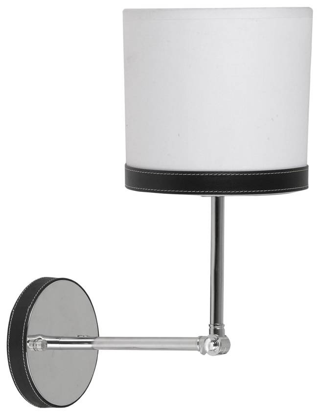 Nástenná lampa Tida z chrómového plátna/kože