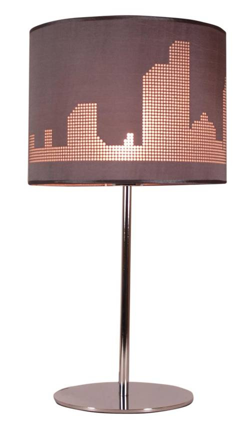 Šedá/chromová stolní lampa Manhattan