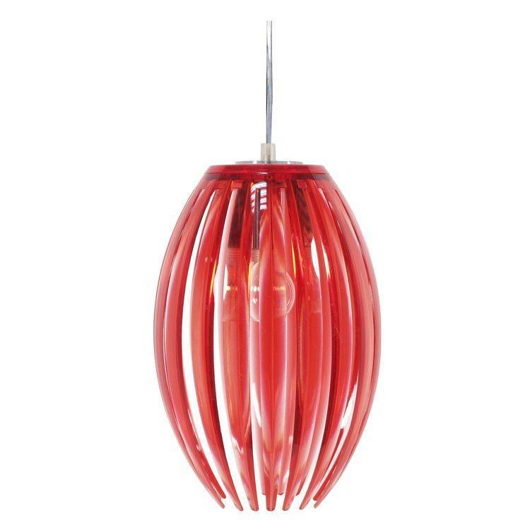 Malá závěsná lampa Abuko z červeného akrylu