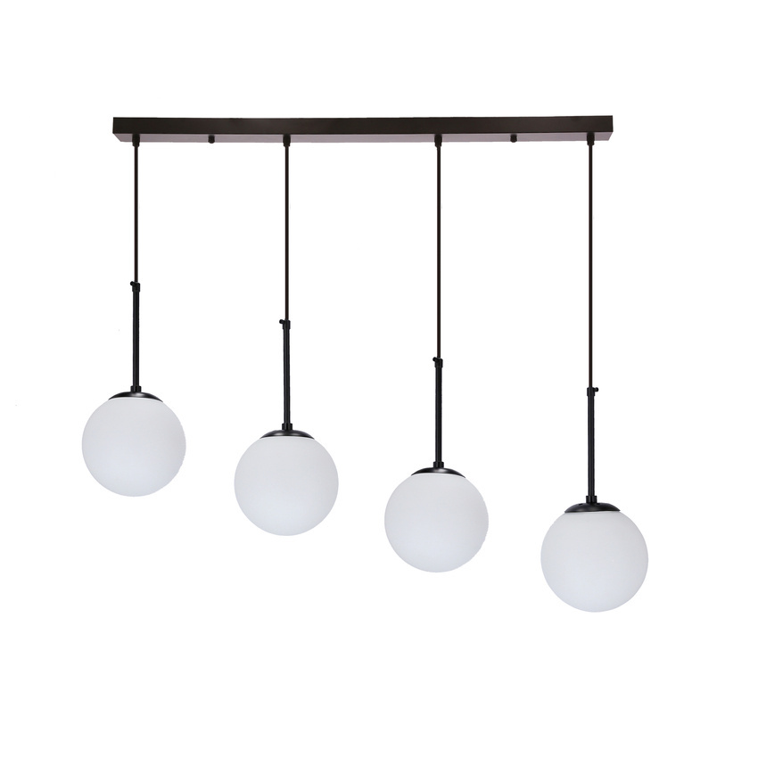Závesné lampy Pompei čierne 4X4X40 E27 tienidlo biele