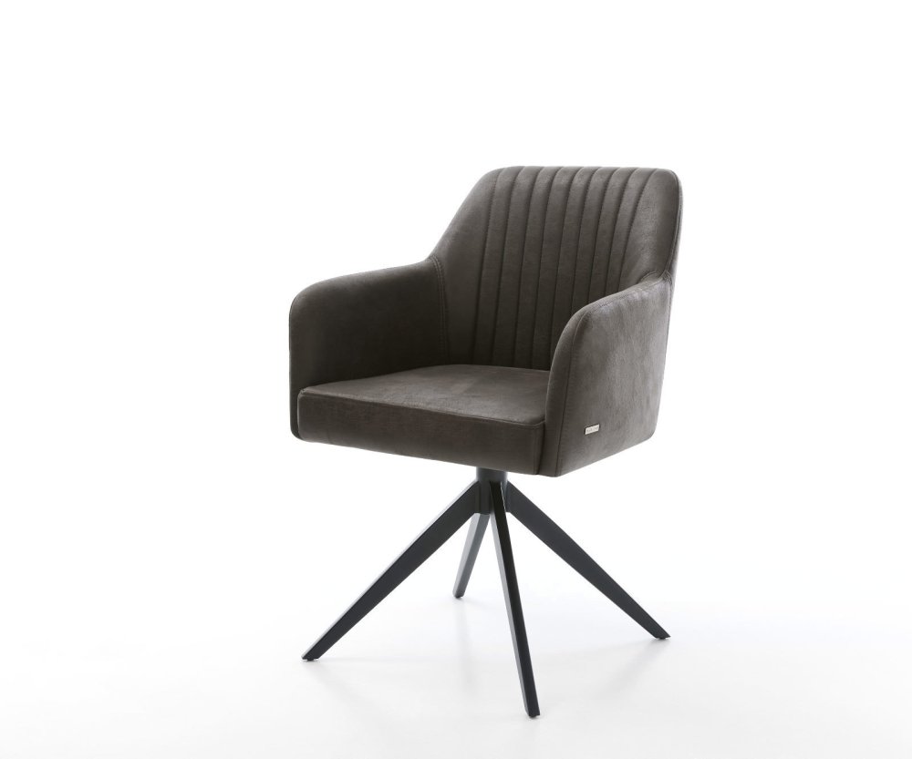 Jedálenská stolička Greg-Flex mikrovlákno antracit vintage krížová