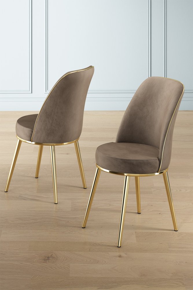 Súprava stoličiek (4 kusy) Pefa - Cappuccino, Gold
