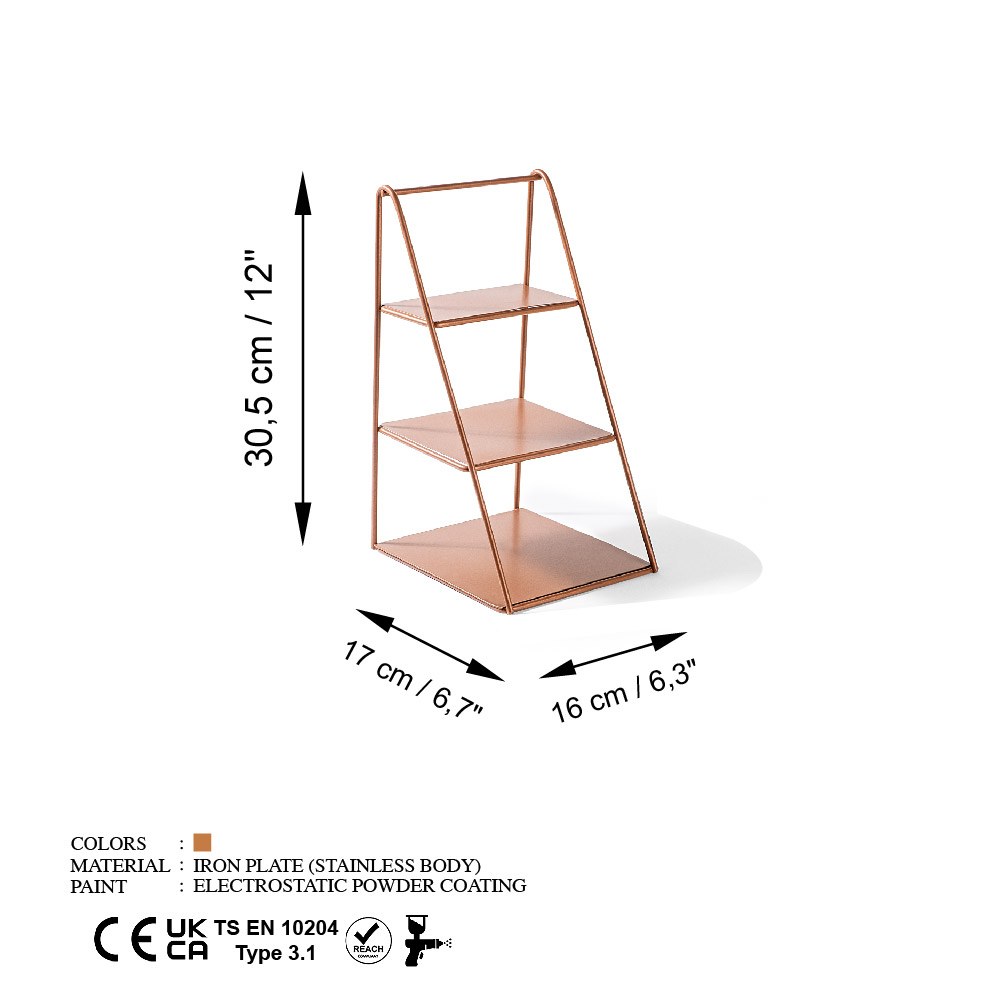 Dekorativní kovový doplněk Kalımnos-A - Copper (obrázek 3)