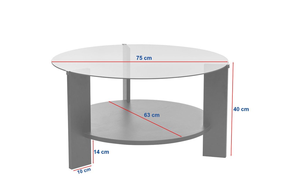 Konferenční stolek Clara - Walnut, Transparent (obrázek 3)