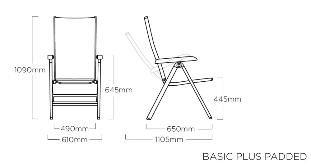 Polohovacie záhradné kreslo BASIC PLUS PADDED Kettler