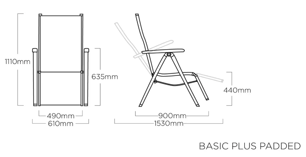 Polohovacie záhradné kreslo BASIC PLUS PADDED Kettler