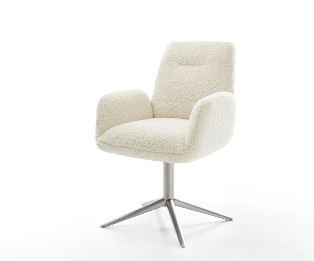 Jedálenská stolička Zoa-Flex teddy látka béžová podstava krížová