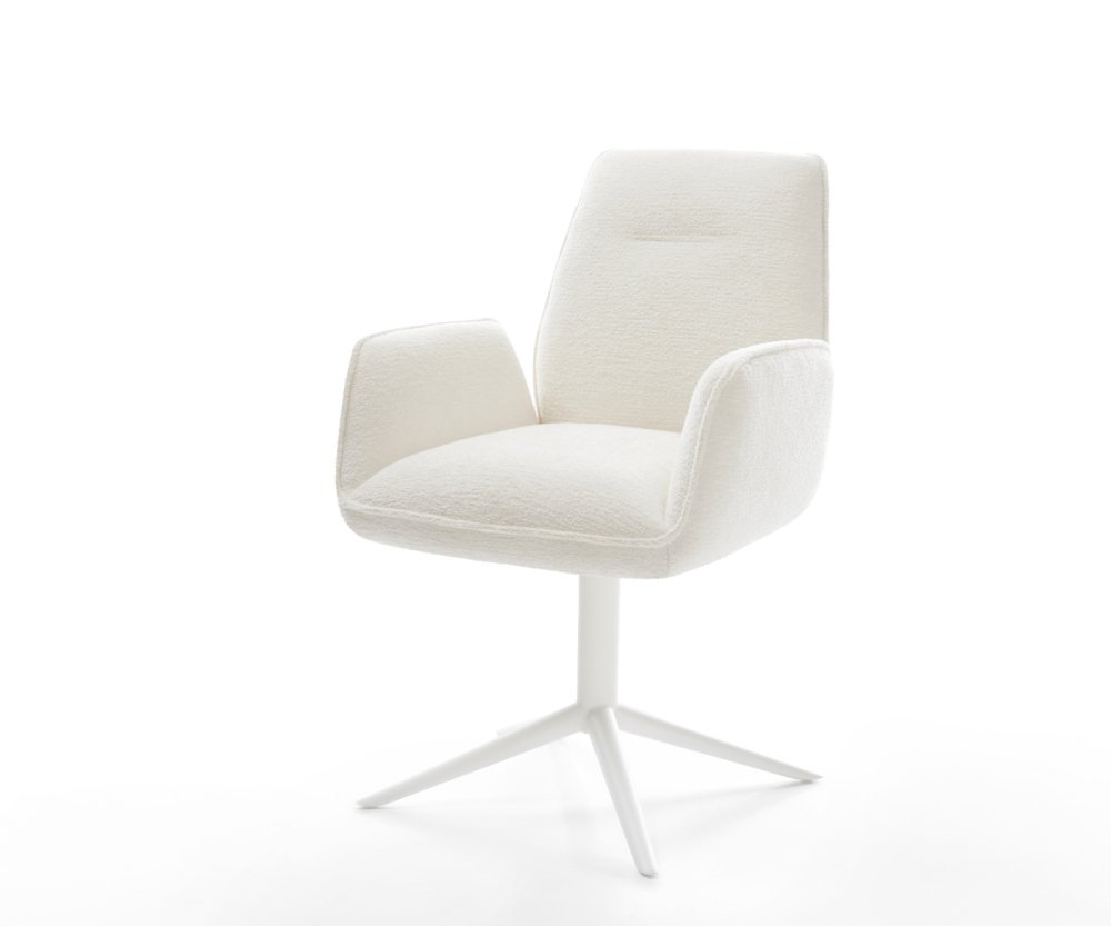 Jedálenská stolička Zoa-Flex bouclé mäkký béžová podstava krížová