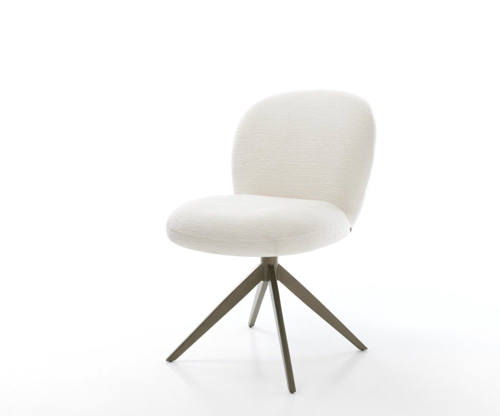 Jedálenská stolička Nube-Flex bouclé mäkký béžová krížová podstava