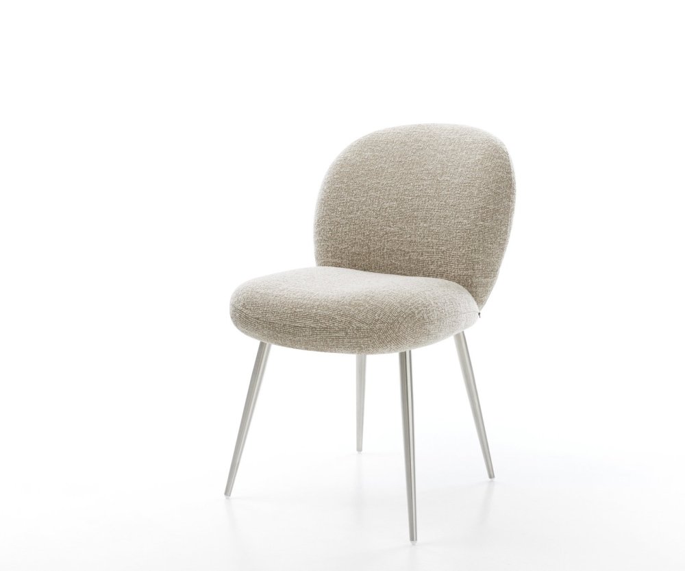Jedálenská stolička Nube-Flex tkanina mäkký béžová 4-nohá zúžená