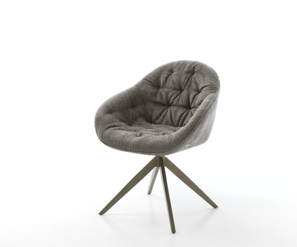 Jedálenská stolička Gaio-Flex bouclé mäkký tmavobéžová krížová