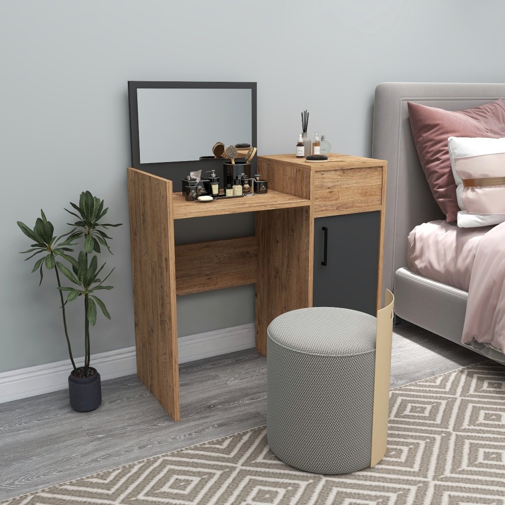 Toaletný stolík Sedef - Atlantic Pine, Anthracite