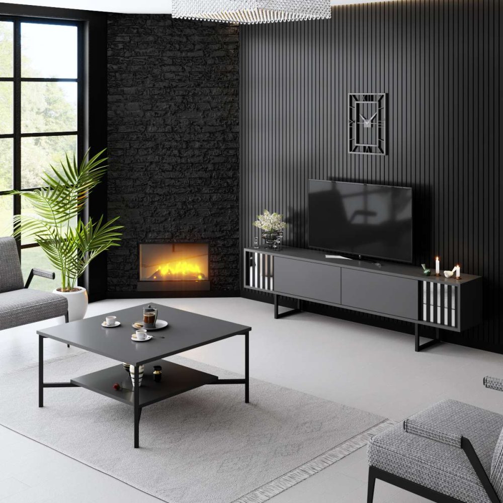TV stolek Chrome Line - Anthracite, Black (obrázek 5)