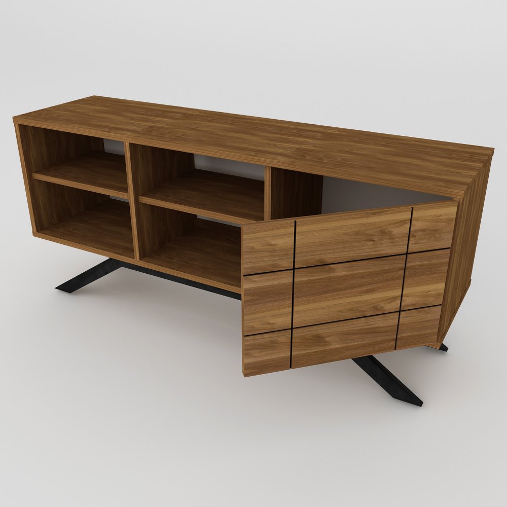 TV stolek North - Black, Walnut (obrázek 5)
