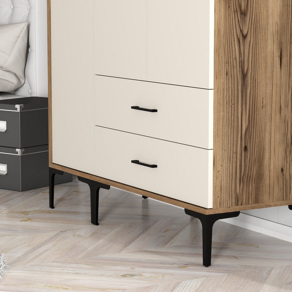 Šatní skříň Kumsal ST - Walnut, Cream (obrázek 4)