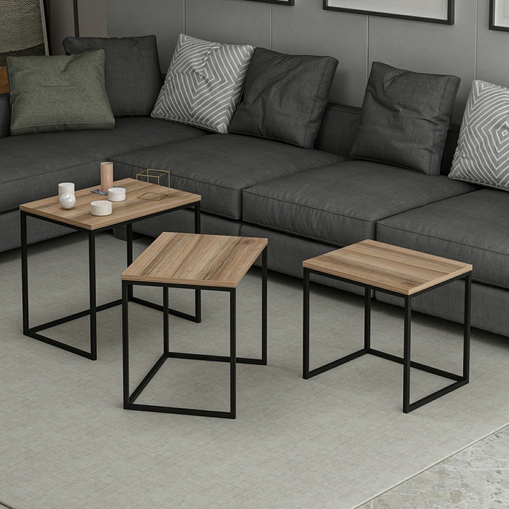 Sada odkladacích stolíkov (3 kusy) Evia - Walnut