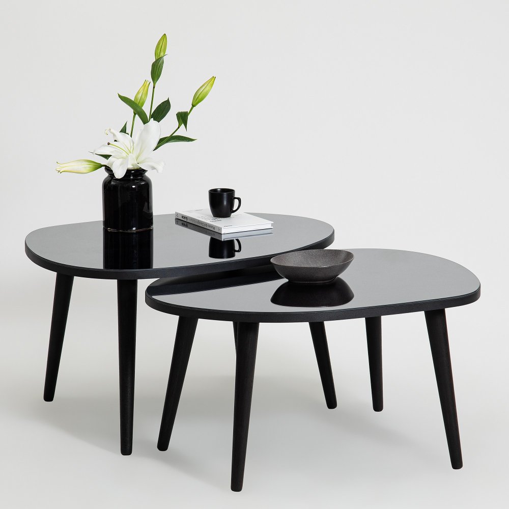 Sada odkládacích stolků (2 kusy) Gusto Set- Black, Fume (obrázek 5)