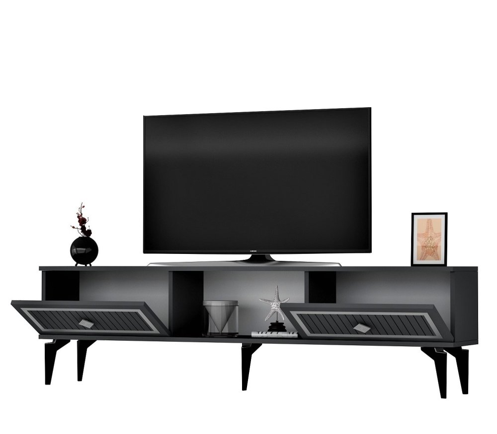 TV stolík Nil - Anthracite, Silver