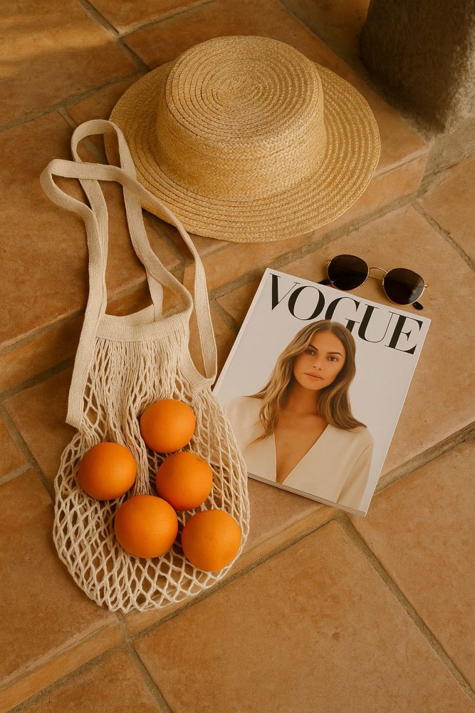 Net Bag File Medium - Natural Beige