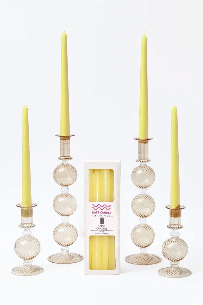 Candle Set (4 Pieces) Pastel 4 - Yellow