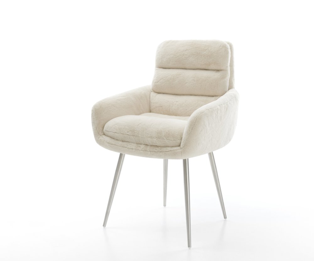 Jedálenská stolička Abelia-Flex s opierkami plyšový manšester krémovo