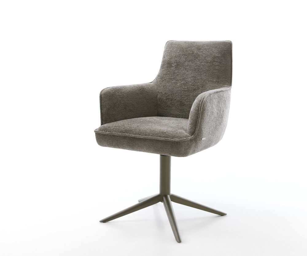 Jedálenská stolička Heira-Flex s opierkami bouclé mäkký tmavobéžová