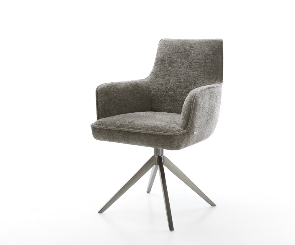 Jedálenská stolička Heira-Flex s opierkami bouclé mäkký tmavobéžová