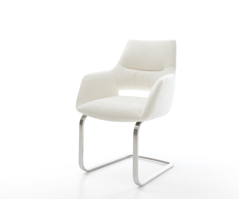 Jedálenská stolička Yago-Flex s opierkami bouclé mäkký béžová