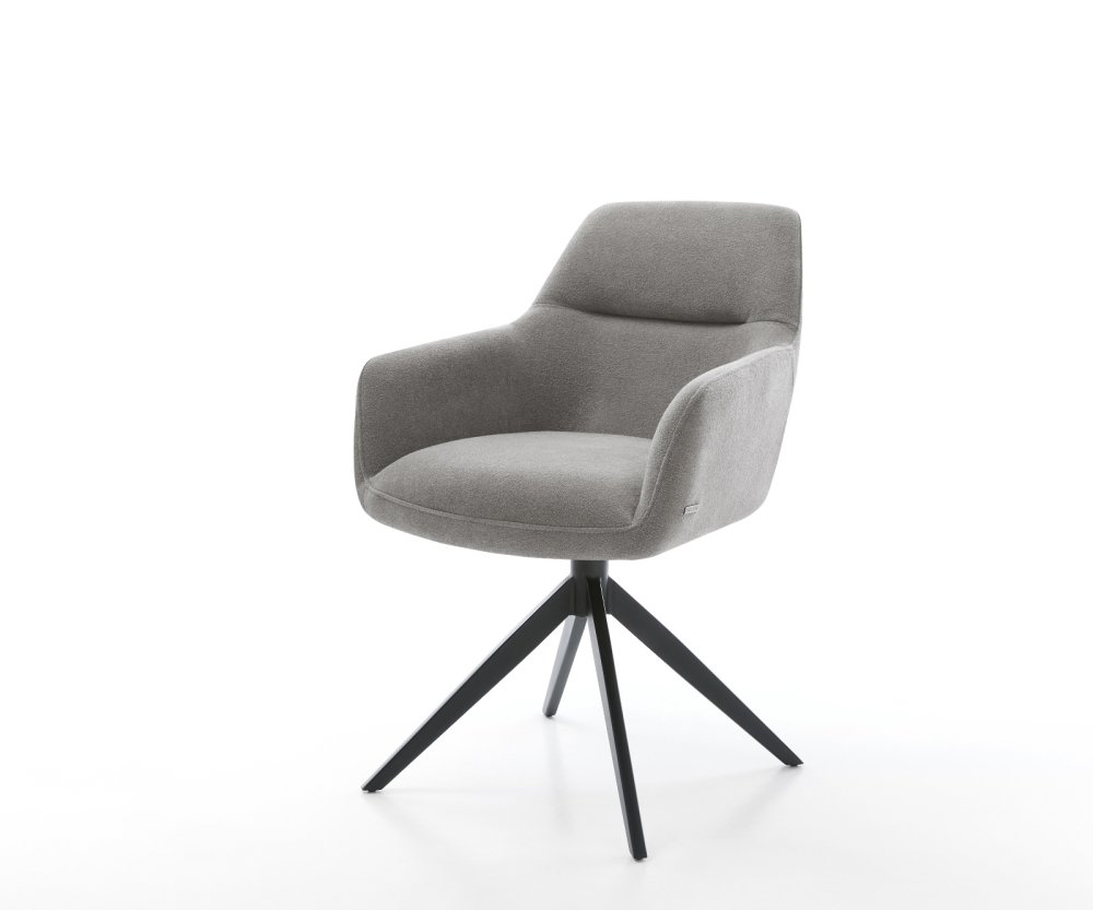 Jedálenská stolička Pejo-Flex štruktúrovaná látka mäkký sivá krížová