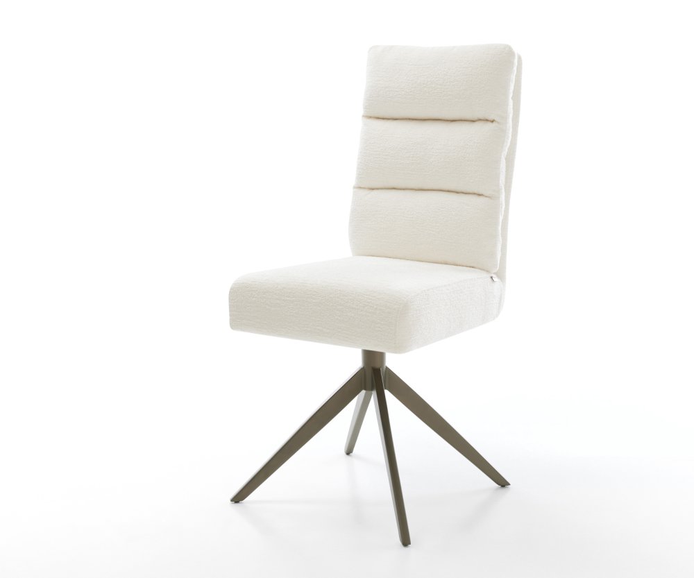 Jedálenská stolička Pela-Flex bouclé mäkký béžová krížová podstava