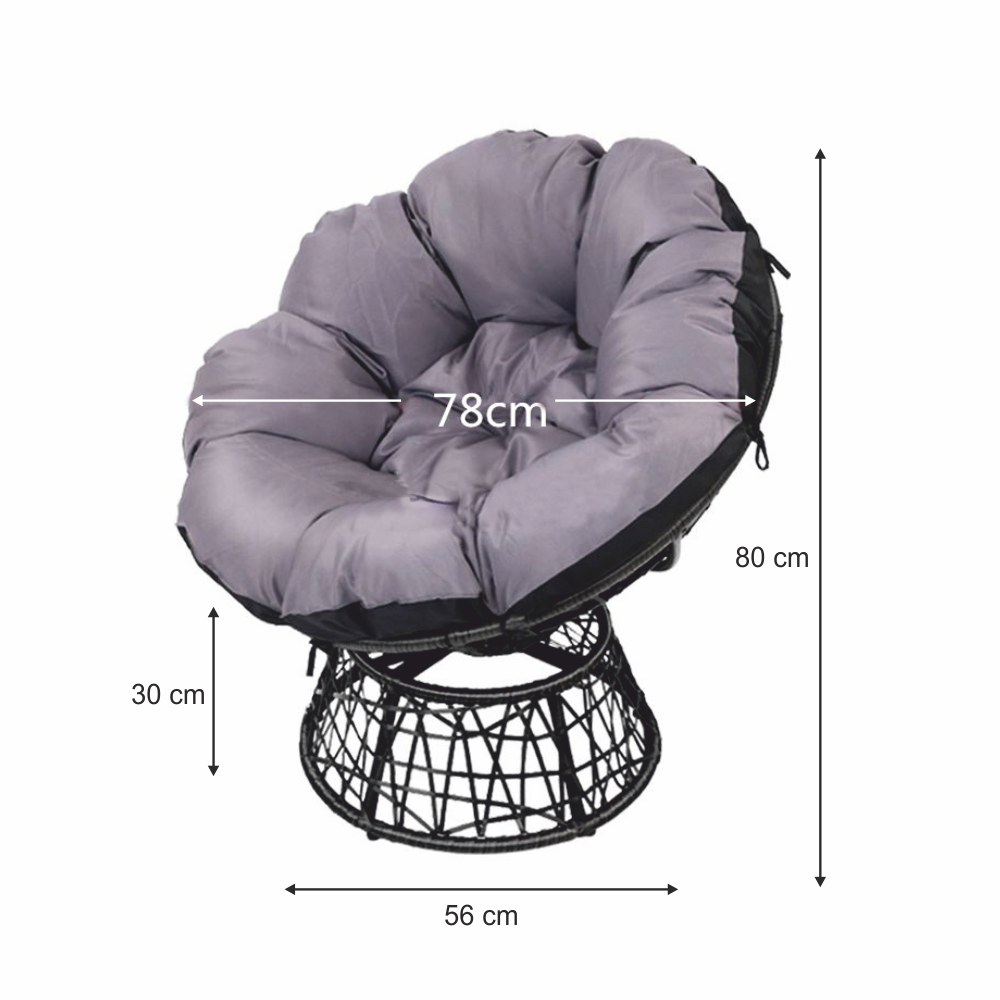 Otočné ratanové křeslo TRISS Tempo Kondela Šedá Obrázek