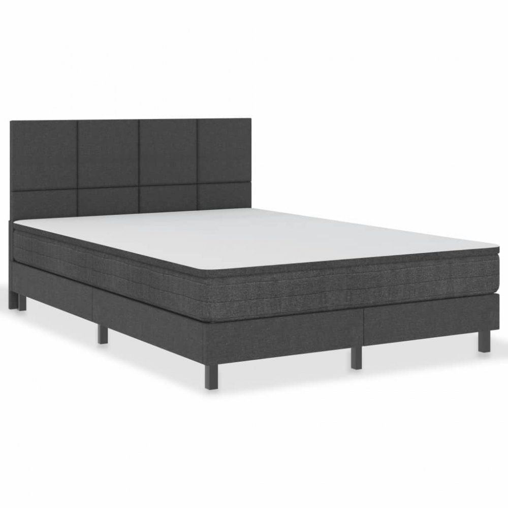 E-shop Boxspringová postel tmavě šedá  140 x 200 cm,Boxspringová postel tmavě šedá  140 x 200 cm