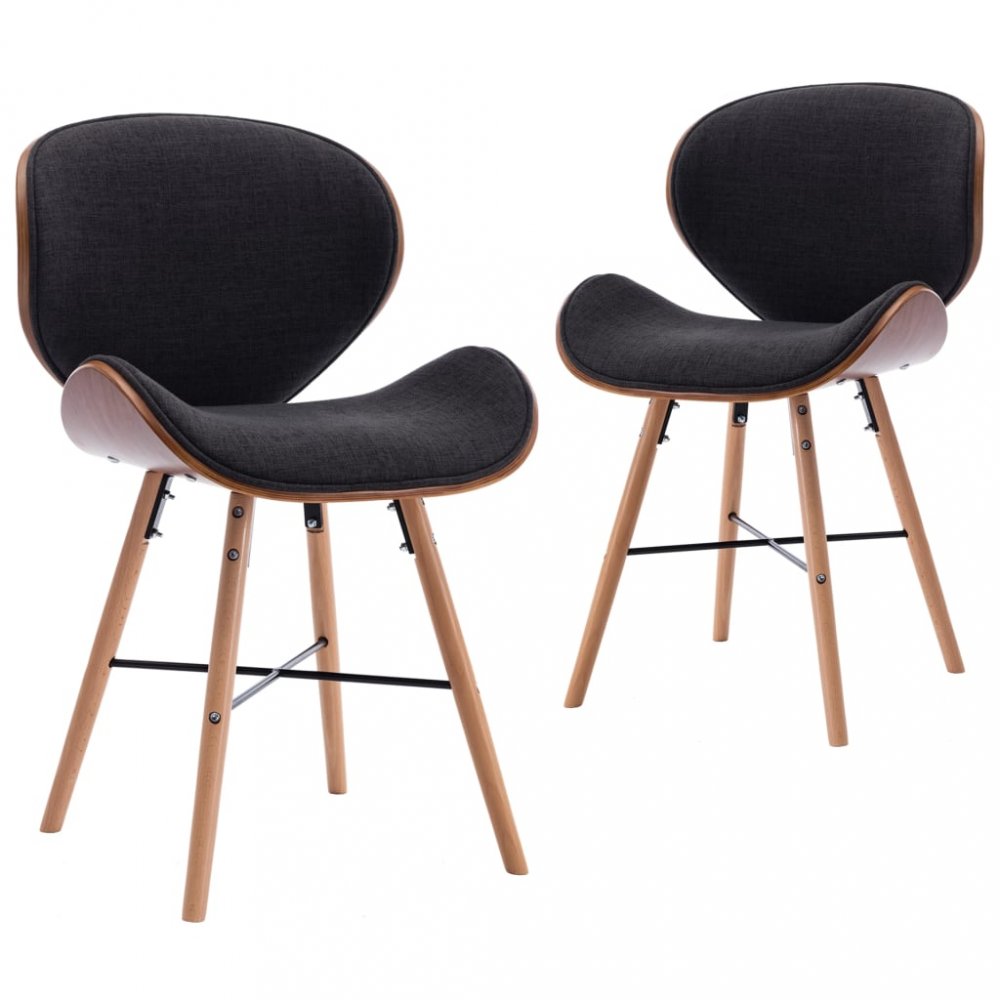 E-shop Jedálenská stolička 2 ks ohýbané drevo Dekorhome Sivá