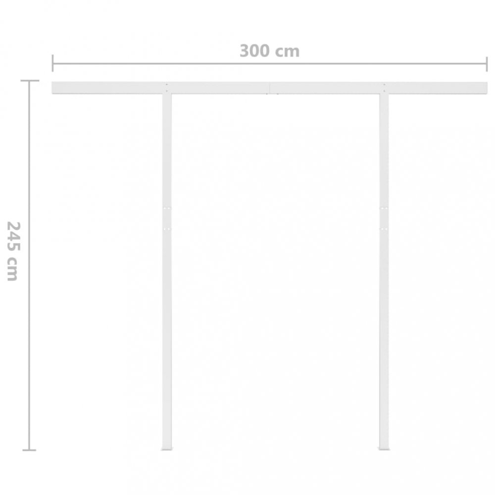 Ručne zaťahovacia markíza so stĺpikmi 300x250 cm Dekorhome Hnedá / oranžová