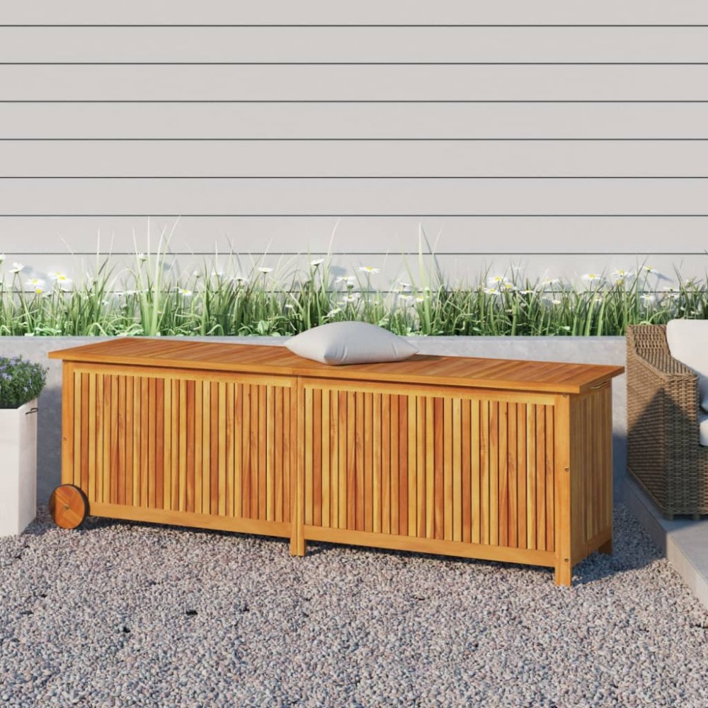 Levně Zahradní úložný box s kolečky 150 x 50 x 58 cm masivní akácie